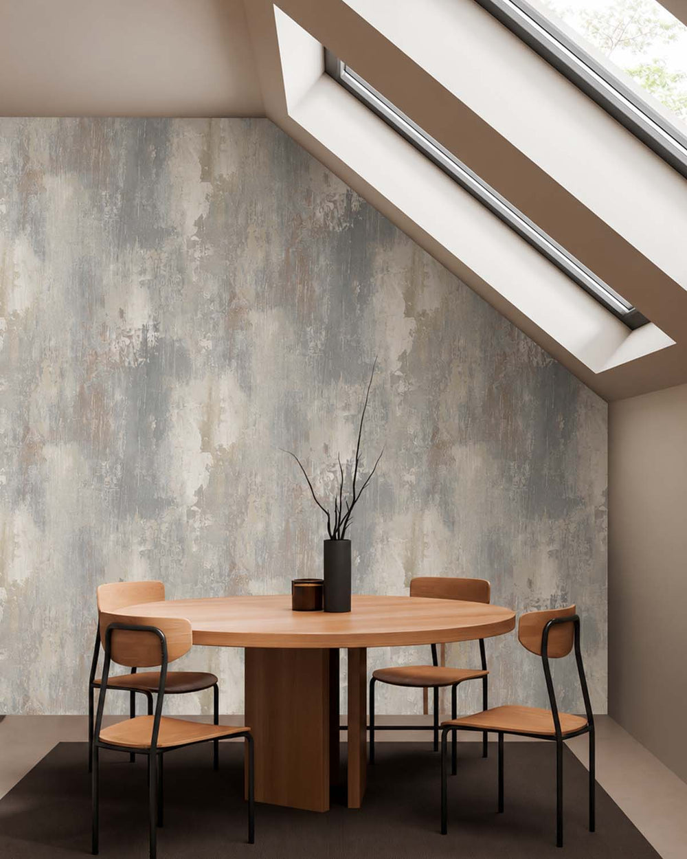 Kamenozoki Grey Distressed Concrete Residential Mural RM9292