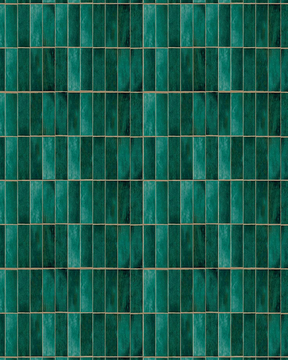 Tetsu Green Faux Ceramic Tile Residential Mural RM9295