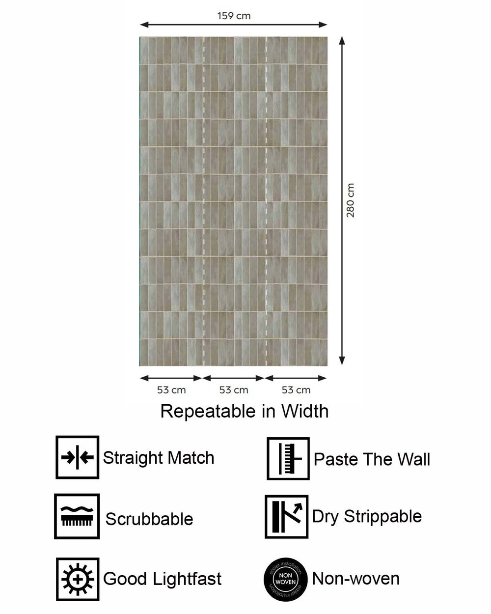 Dapple Grey Faux Ceramic Tile Residential Mural RM9296