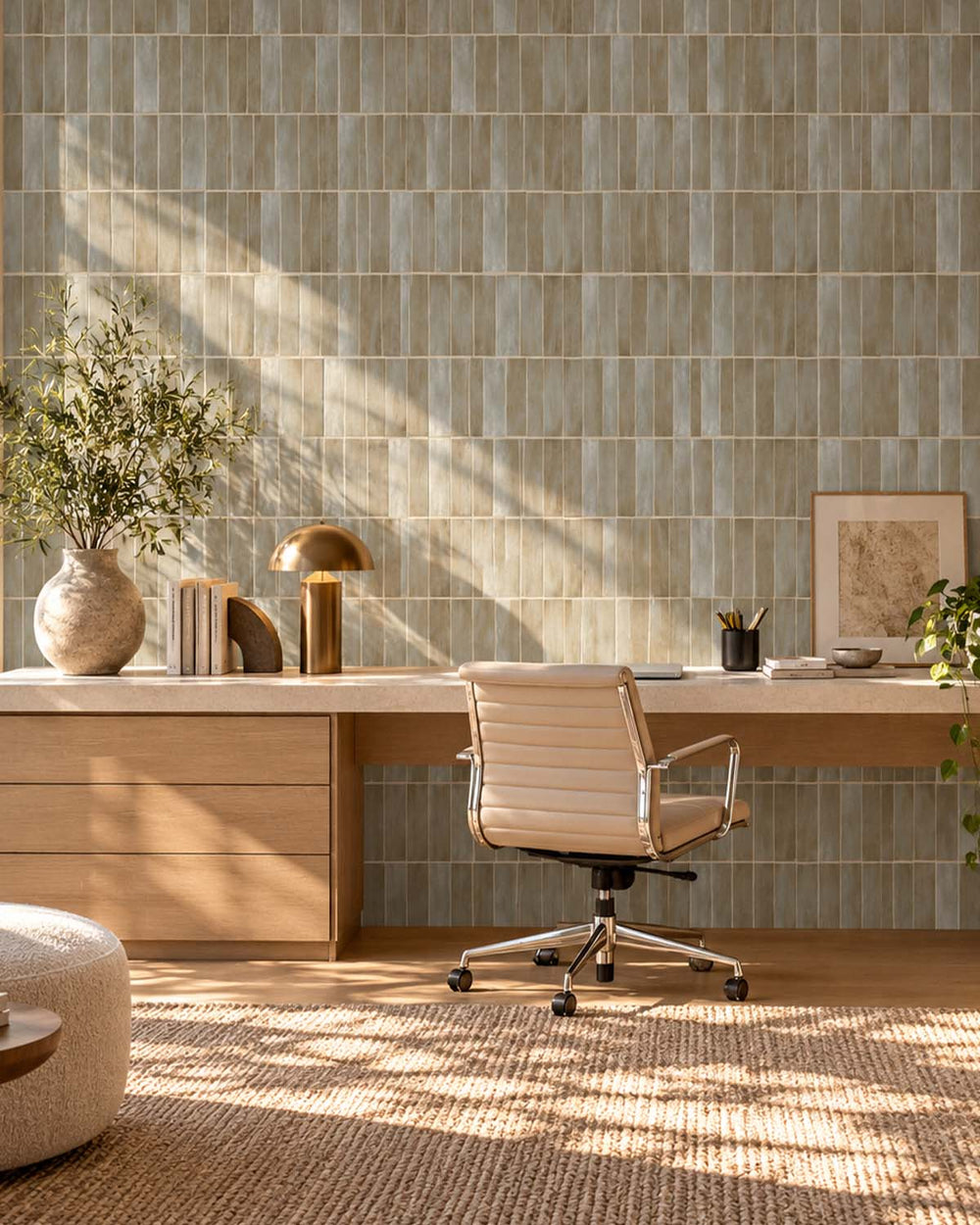 Dapple Grey Faux Ceramic Tile Residential Mural RM9296