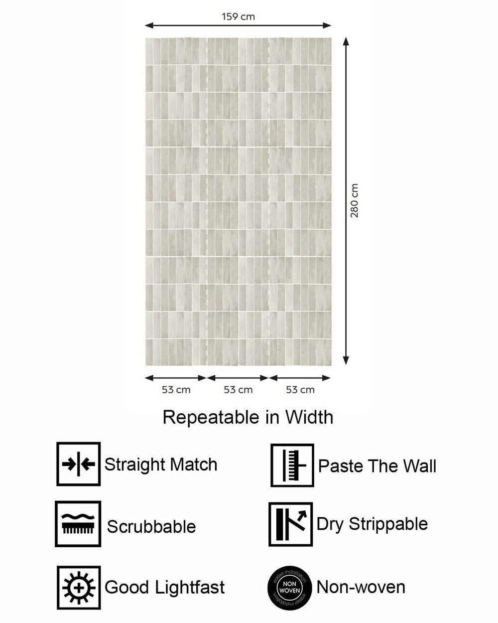Gettysburg Grey Faux Ceramic Tile Residential Mural RM9298