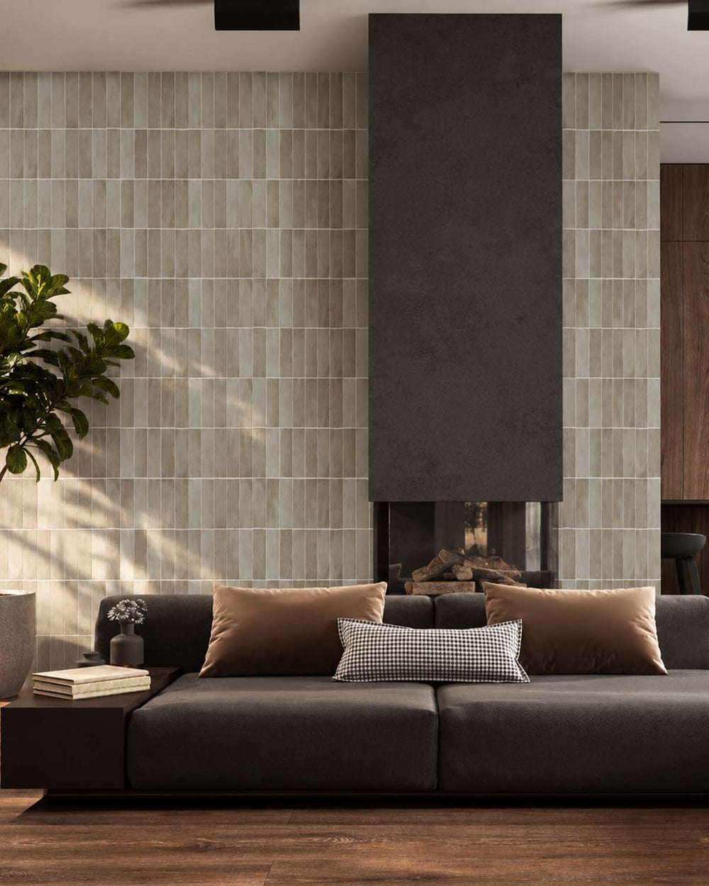 Gettysburg Grey Faux Ceramic Tile Residential Mural RM9298