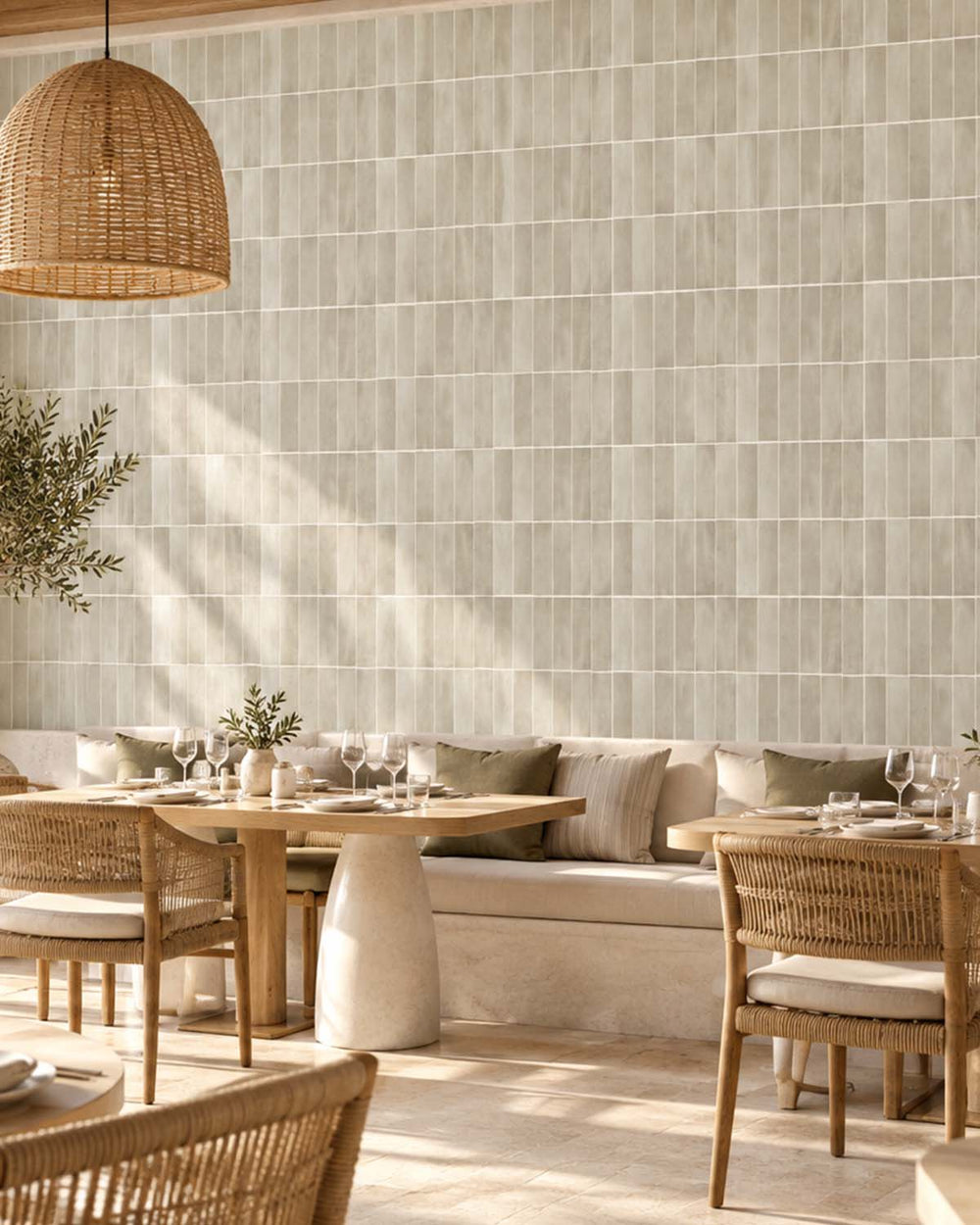 Gettysburg Grey Faux Ceramic Tile Residential Mural RM9298
