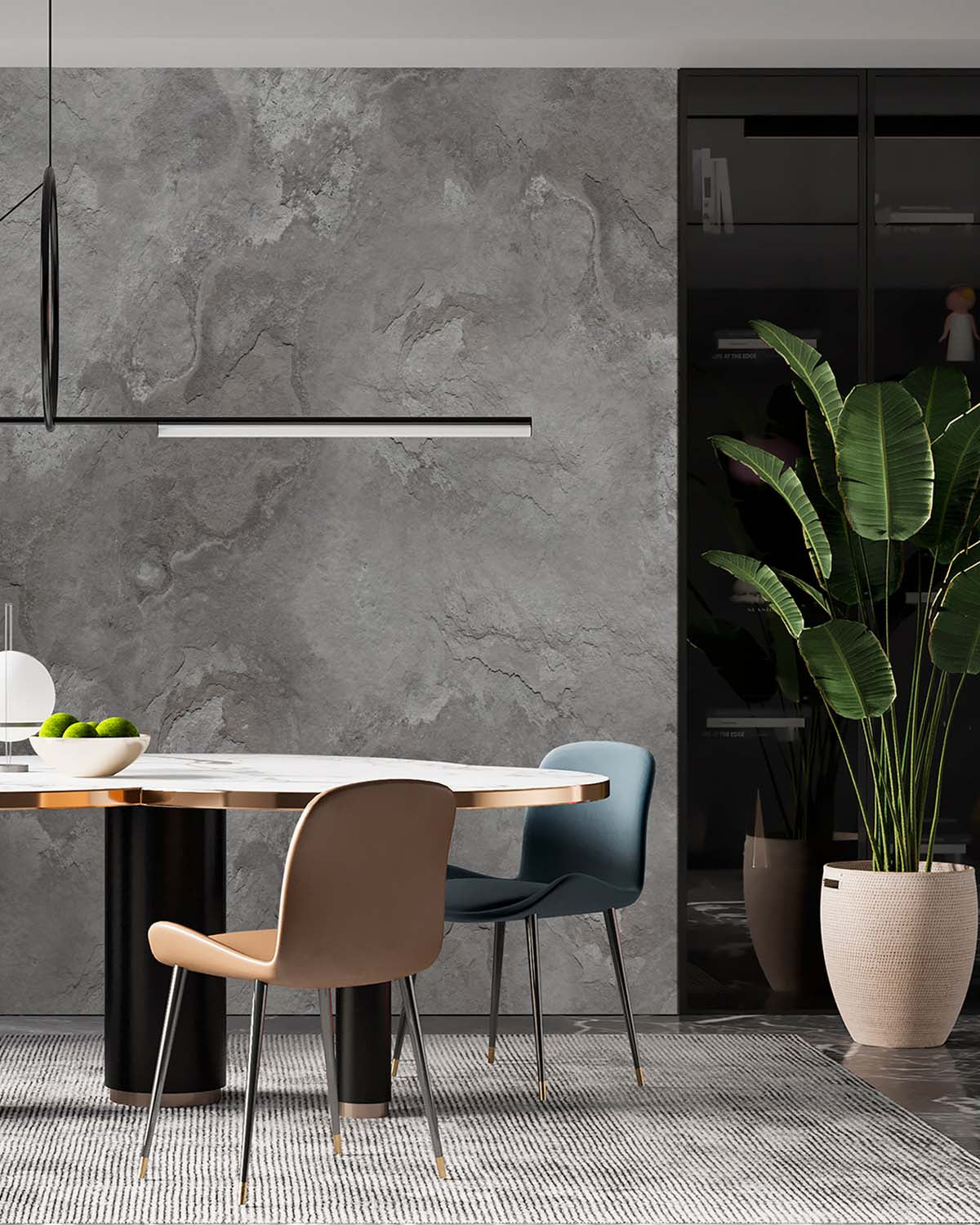 Namara Grey Stone Distressed Plaster Wallpaper Panels RM9303