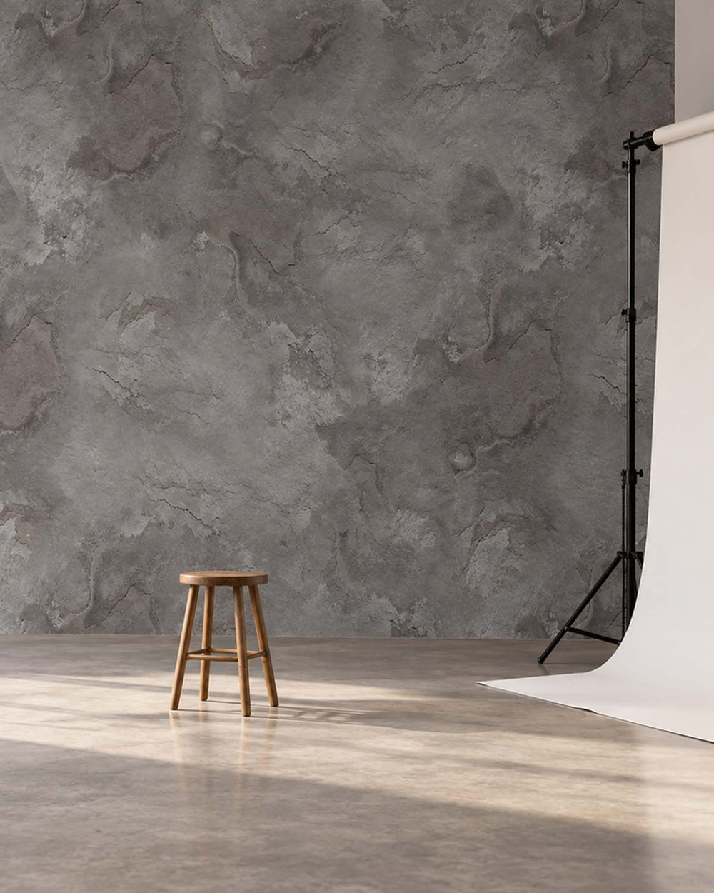 Namara Grey Stone Distressed Plaster Residential Mural RM9303