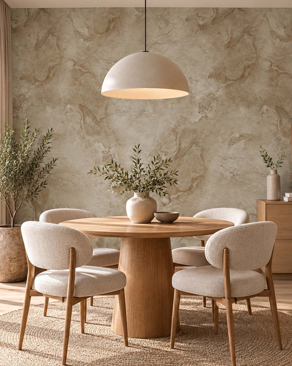 Agate Grey Stone Distressed Plaster Residential Mural RM9304