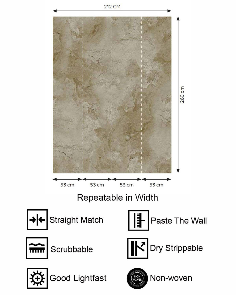 Aldabra Beige Stone Distressed Plaster Residential Mural RM9305