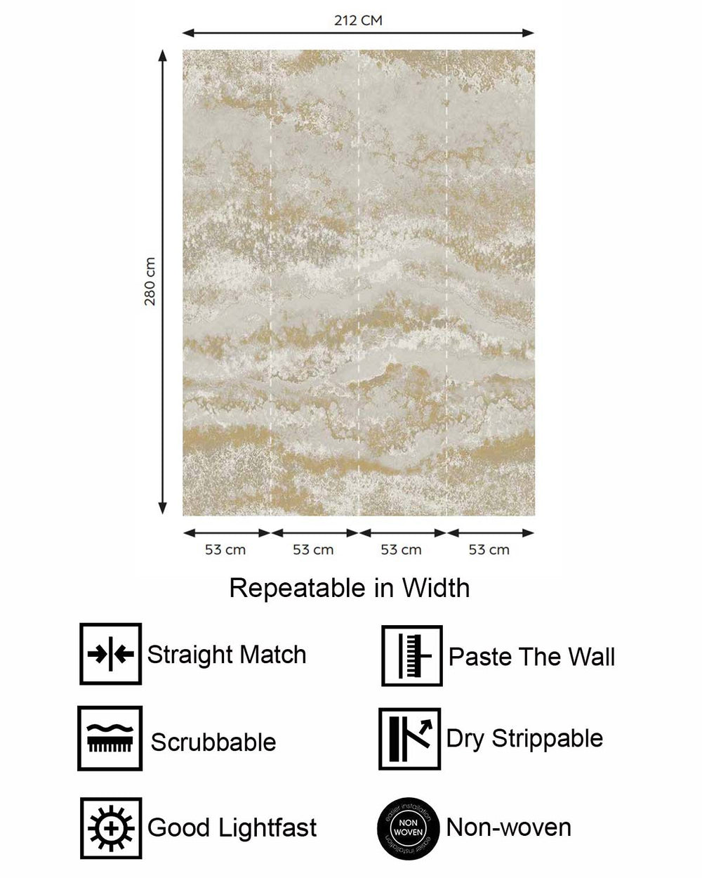 Pipe Clay Abstract Mineral Flow Residential Mural RM9307