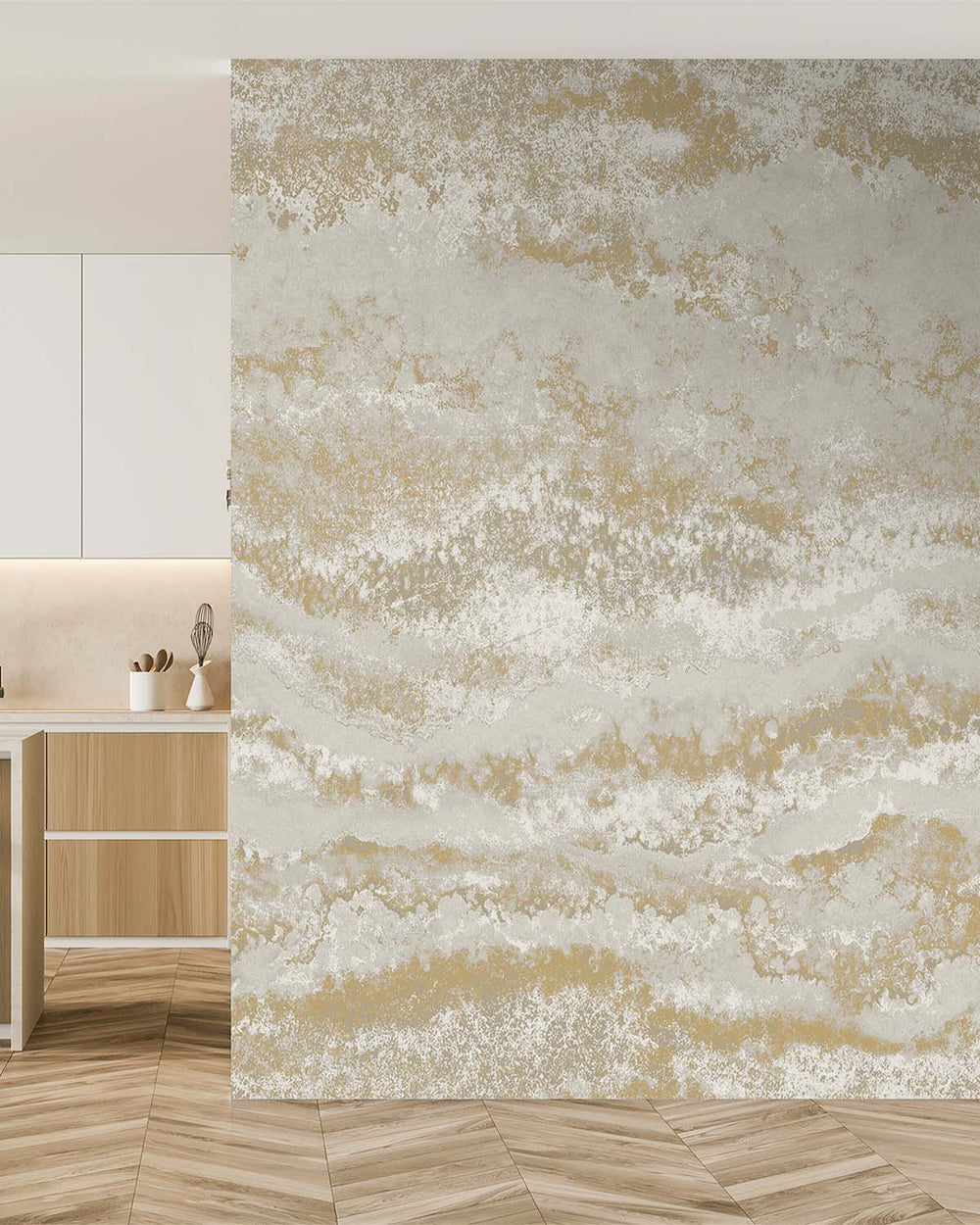 Pipe Clay Abstract Mineral Flow Residential Mural RM9307