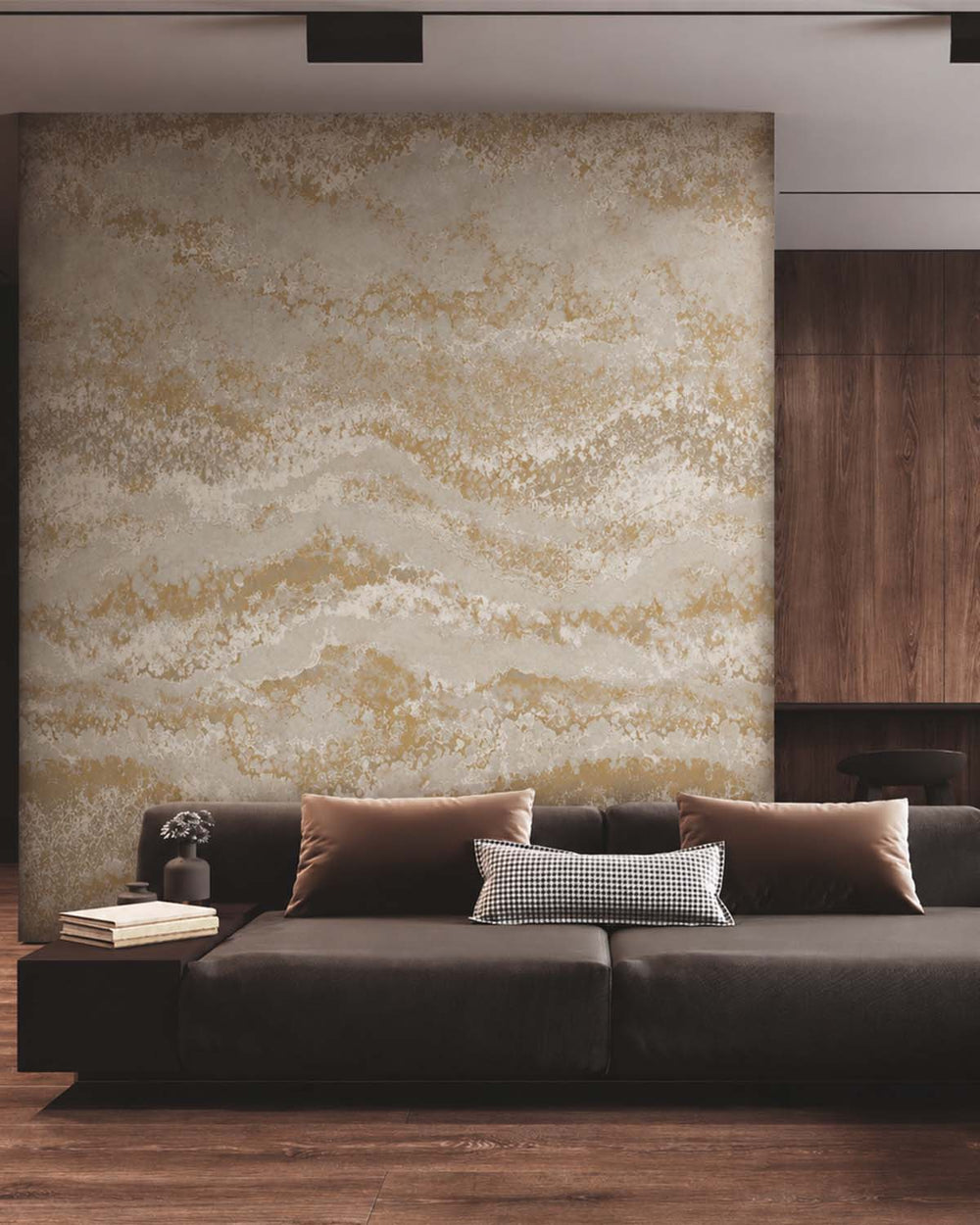 Pipe Clay Abstract Mineral Flow Residential Mural RM9307