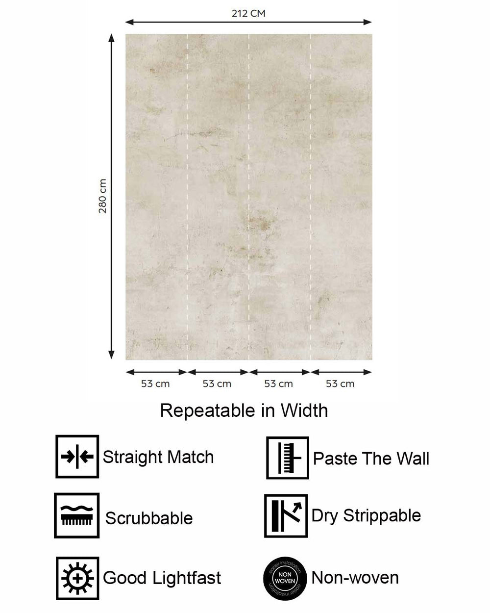 Oyster Grey Limewash Faux Texture Residential Mural RM9308