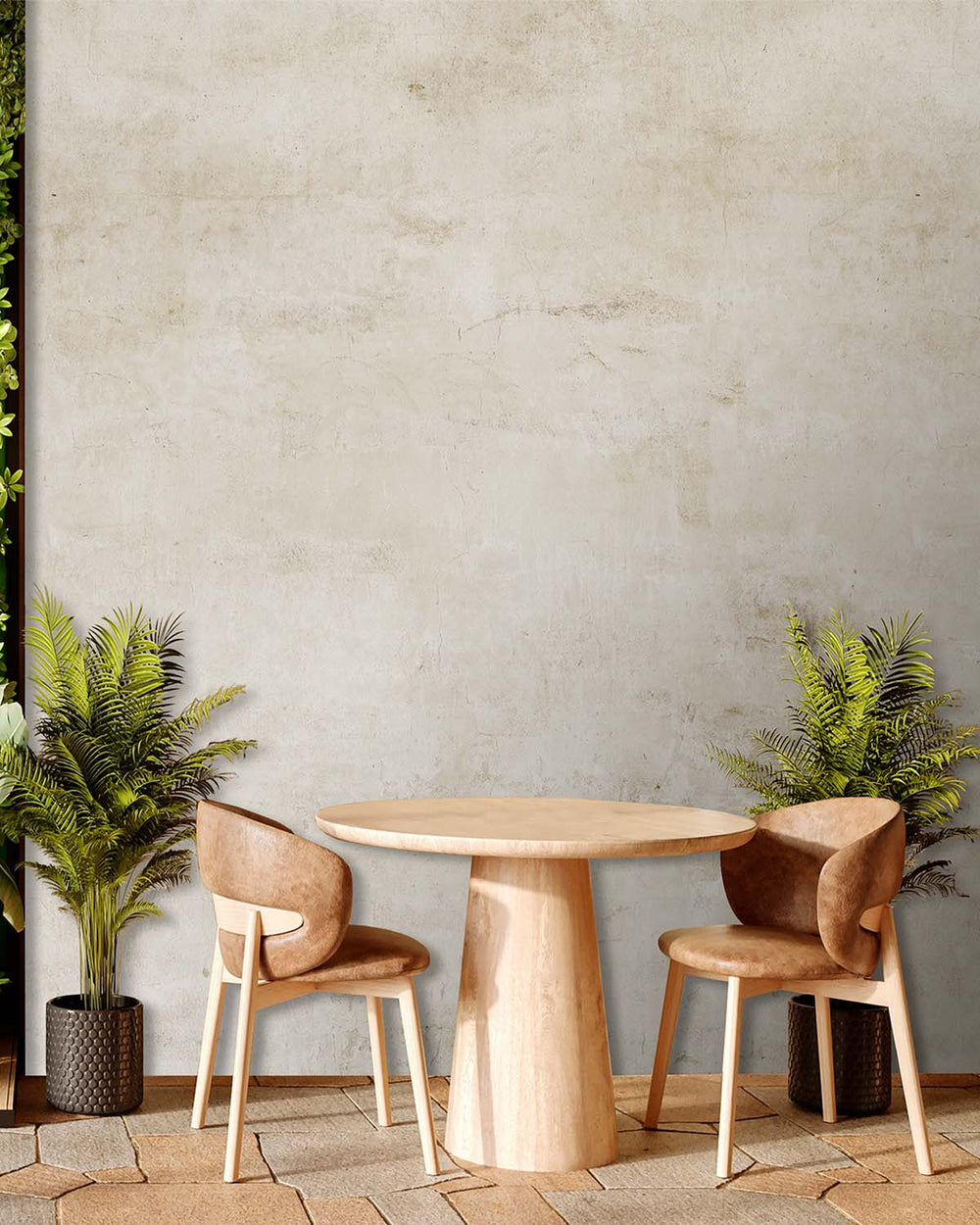 Oyster Grey Limewash Faux Texture Residential Mural RM9308