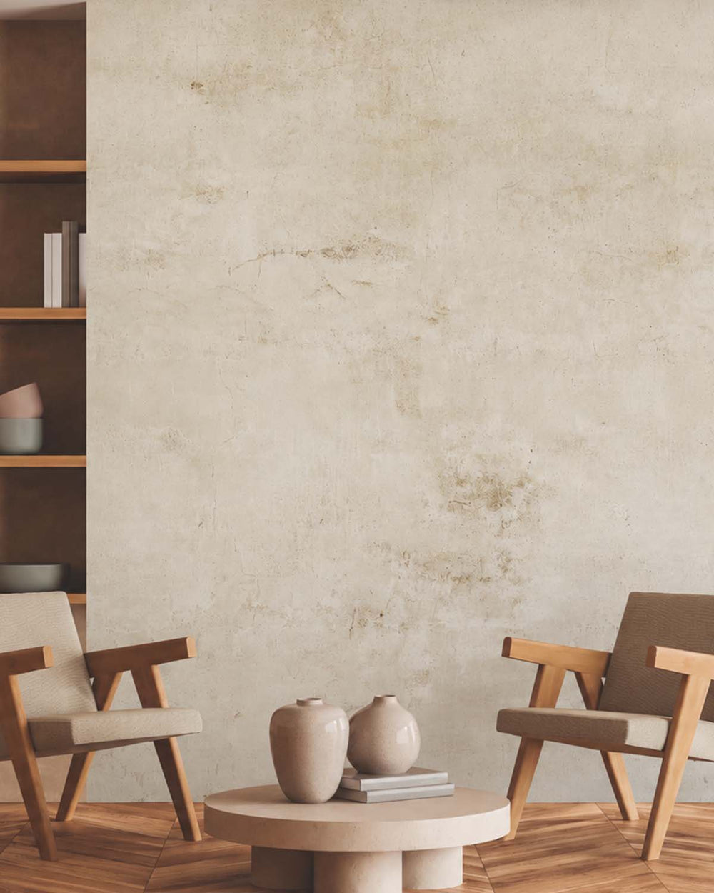 Oyster Grey Limewash Faux Texture Residential Mural RM9308