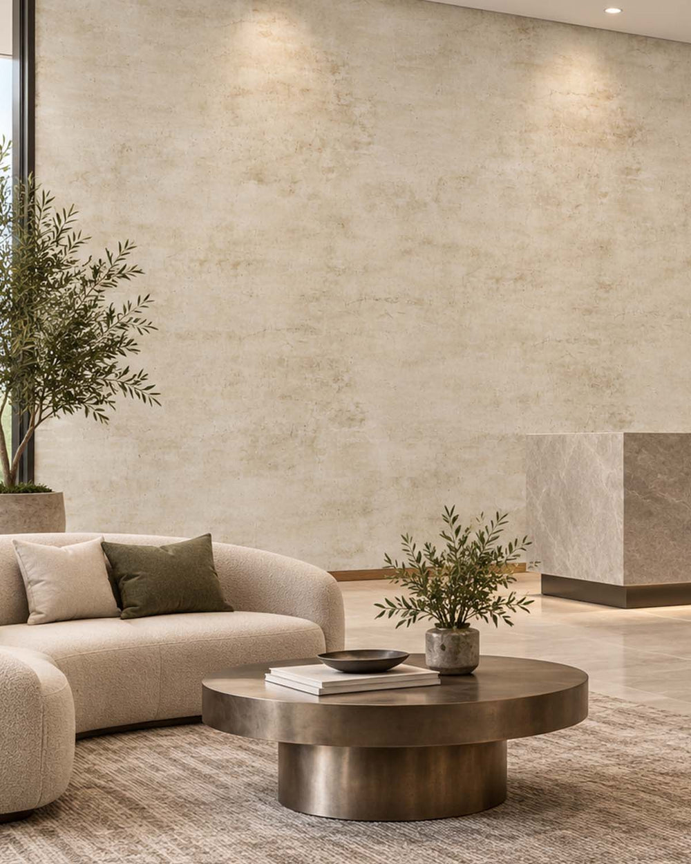 Oyster Grey Limewash Faux Texture Residential Mural RM9308