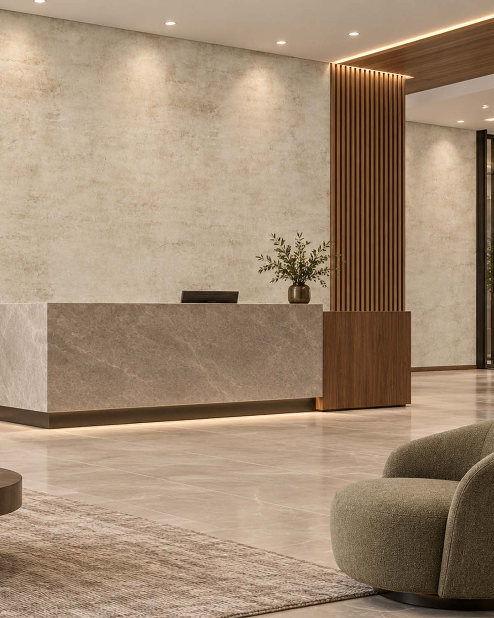 Oyster Grey Limewash Faux Texture Residential Mural RM9308