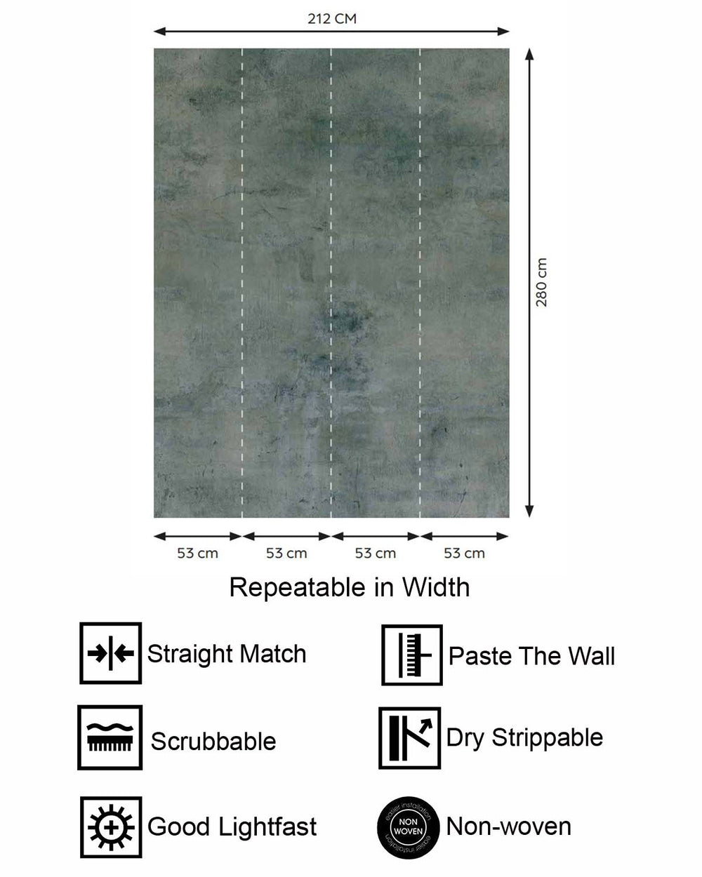 Dark Slate Limewash Faux Texture Residential Mural RM9309