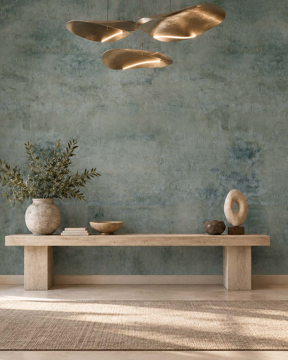 Dark Slate Limewash Faux Texture Residential Mural RM9309
