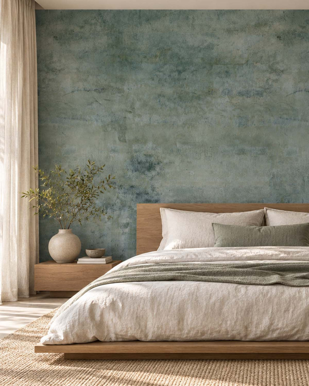 Dark Slate Limewash Faux Texture Residential Mural RM9309