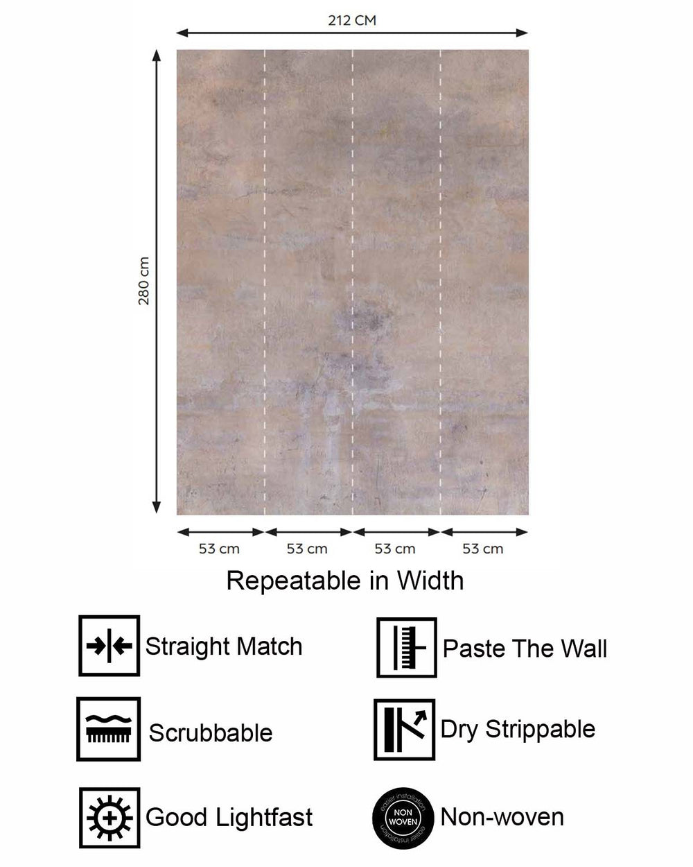 Sorrell Brown Limewash Faux Texture Residential Mural RM9310