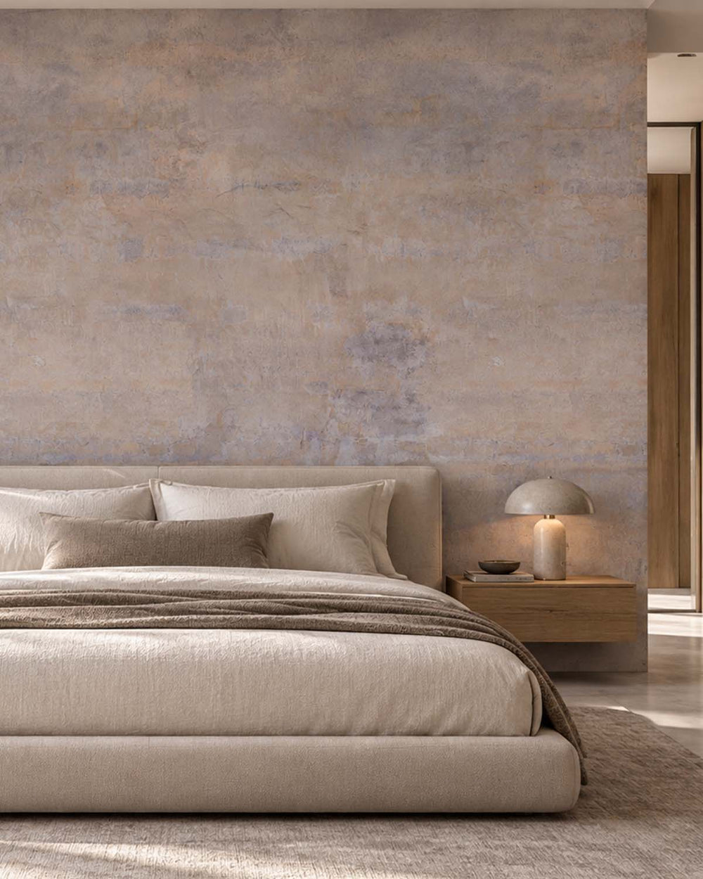 Sorrell Brown Limewash Faux Texture Residential Mural RM9310