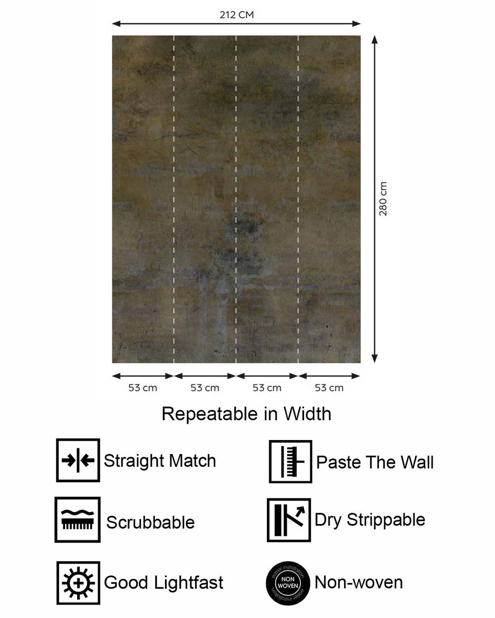 Sandalwood Limewash Faux Texture Wallpaper Panels RM9311
