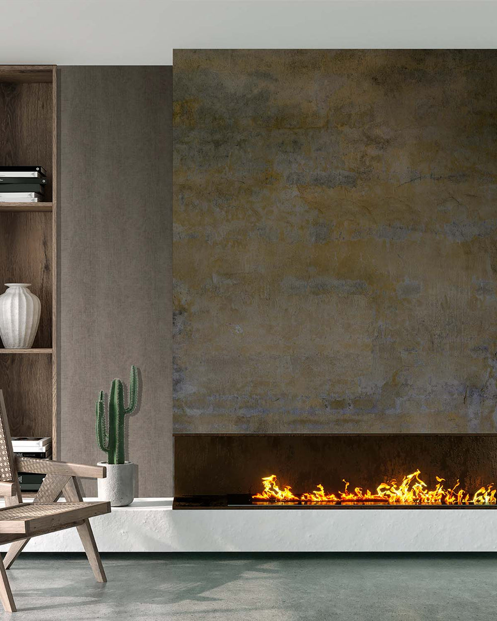 Sandalwood Limewash Faux Texture Wallpaper Panels RM9311