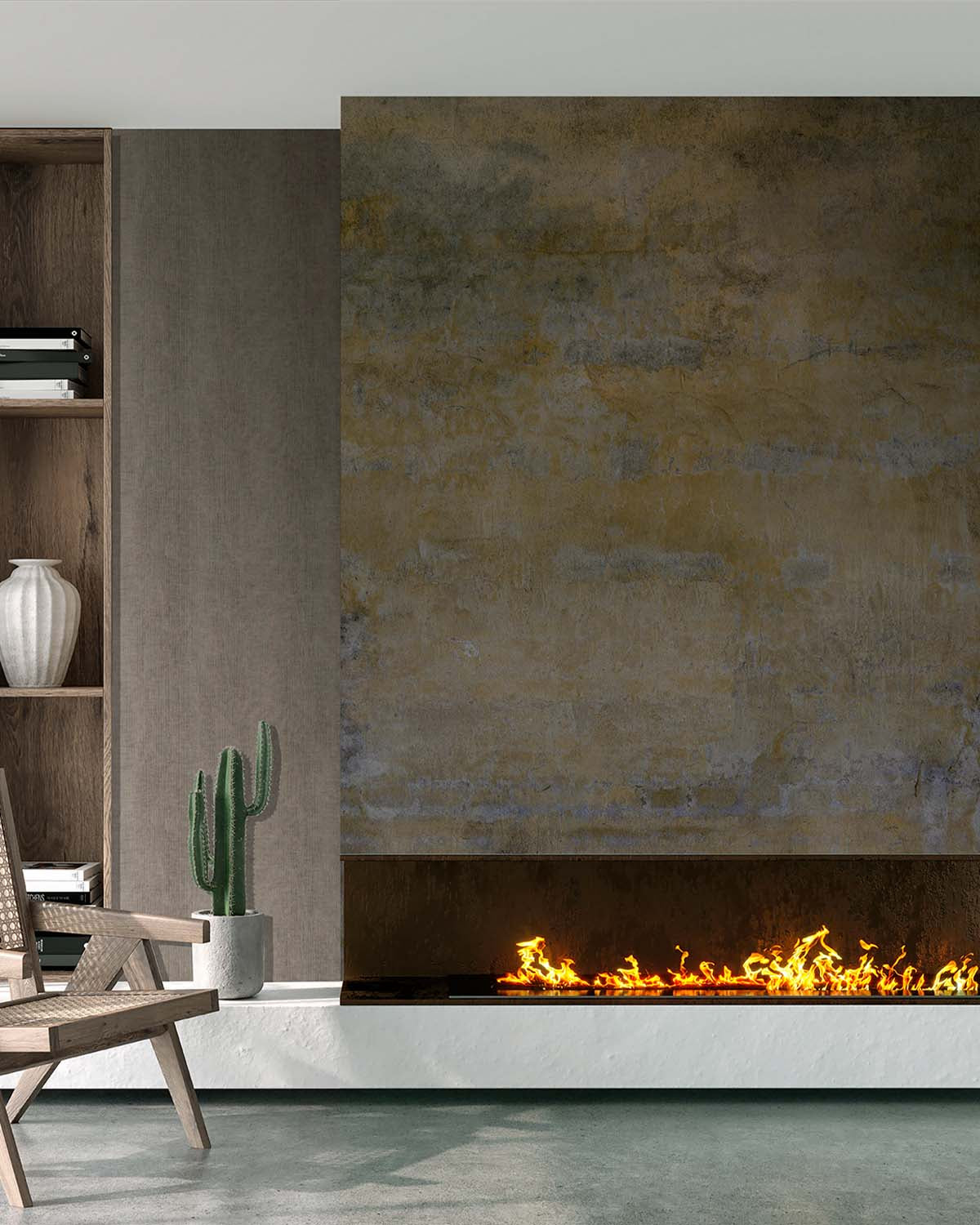 Sandalwood Limewash Faux Texture Wallpaper Panels RM9311