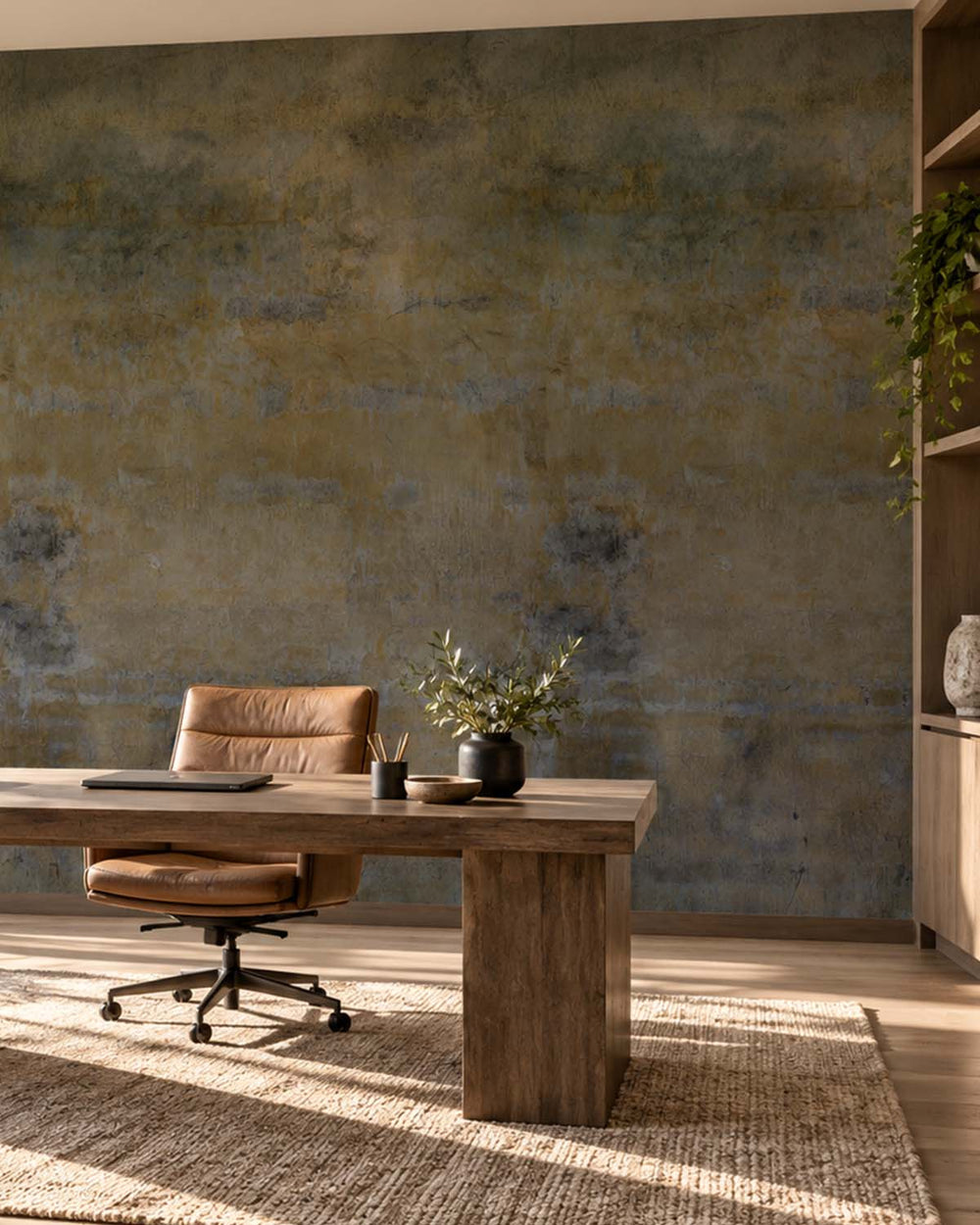 Sandalwood Limewash Faux Texture Wallpaper Panels RM9311