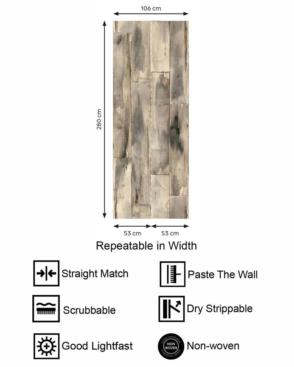 Feather Grey Reclaimed Wood Plank Residential Mural RM9313