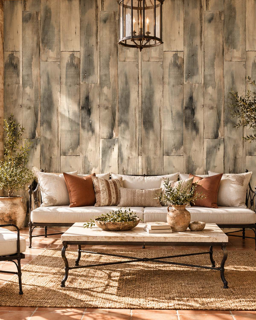 Feather Grey Reclaimed Wood Plank Residential Mural RM9313
