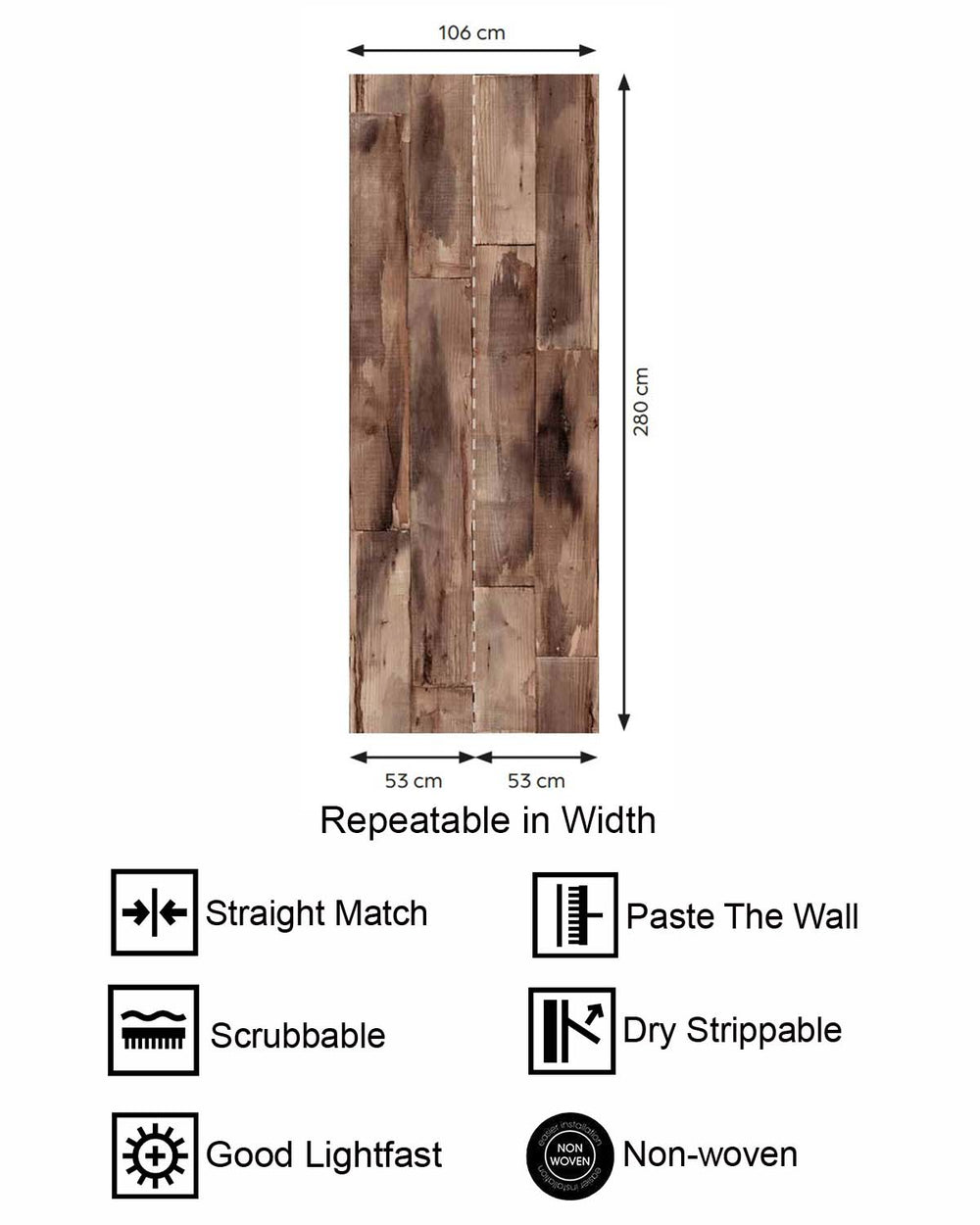 Tawny Brown Reclaimed Wood Plank Residential Mural RM9314
