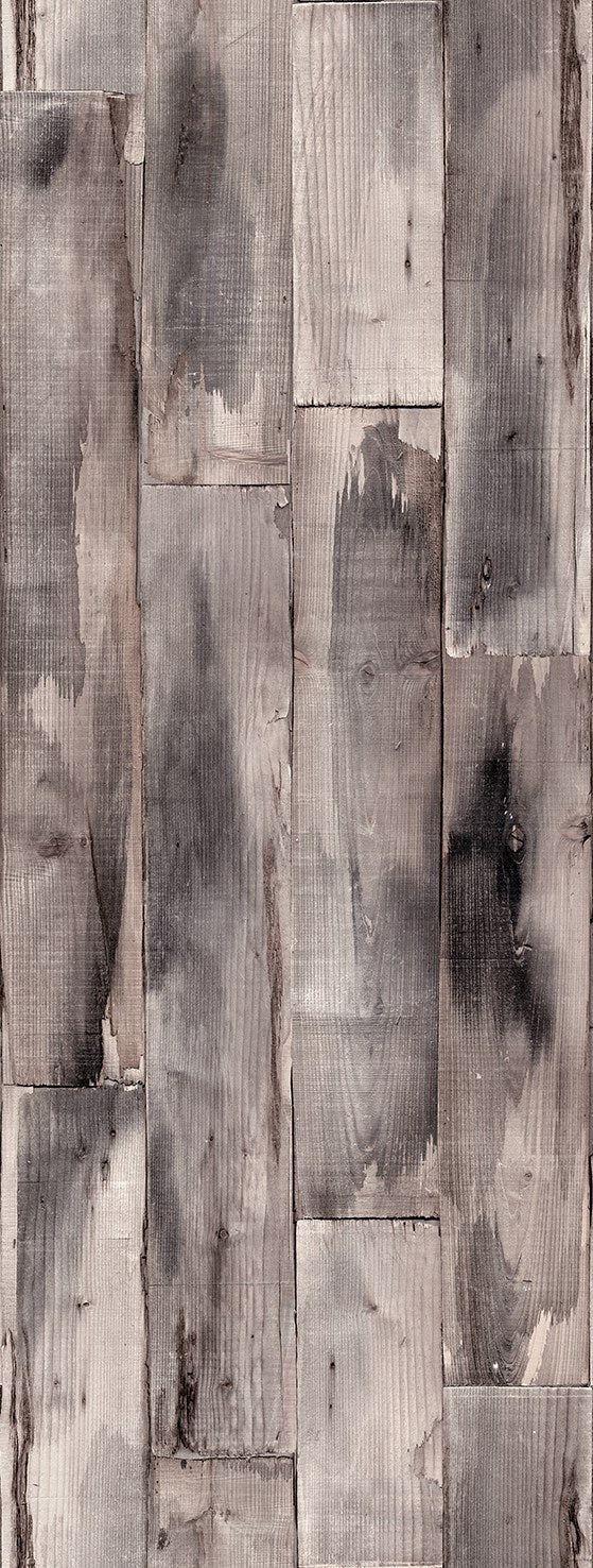 Tassel Taupe Reclaimed Wood Plank Residential Mural RM9316