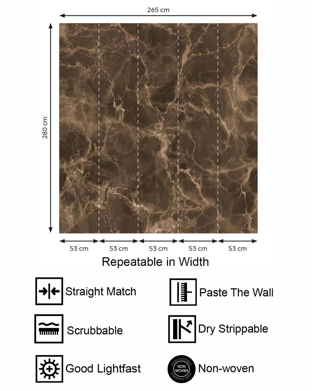Harpy Brown Seamless Marble Residential Mural RM9317