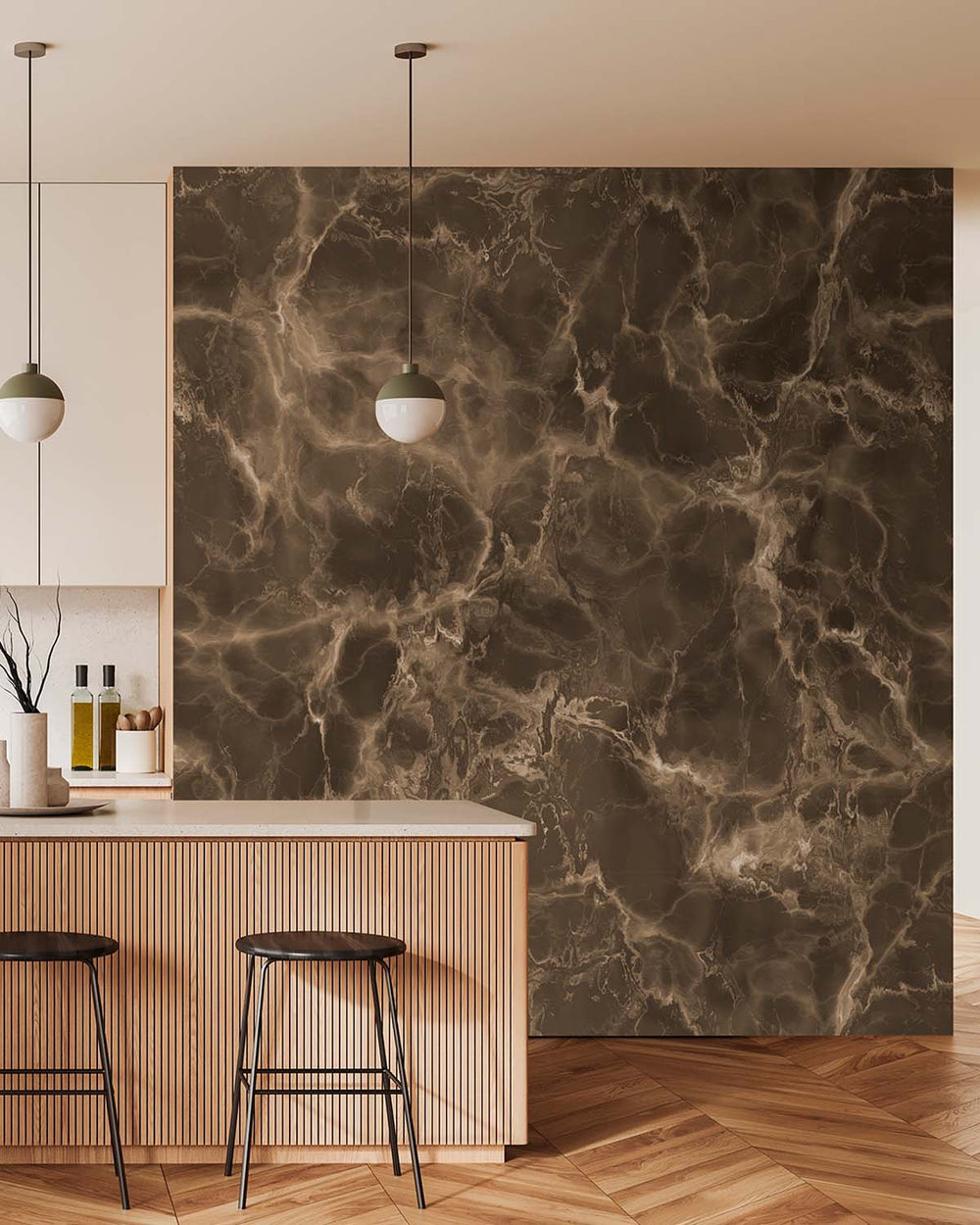 Harpy Brown Seamless Marble Residential Mural RM9317