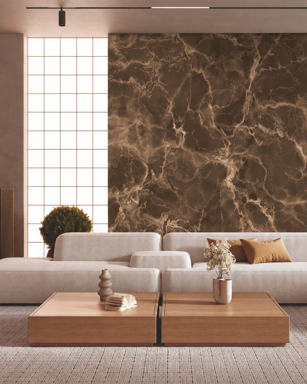 Harpy Brown Seamless Marble Residential Mural RM9317