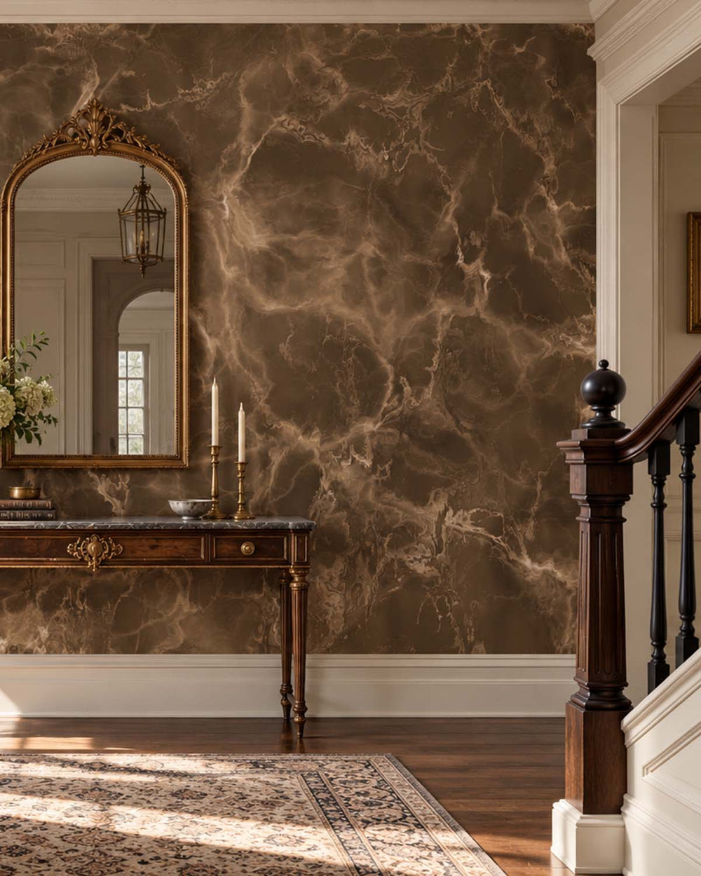 Harpy Brown Seamless Marble Residential Mural RM9317