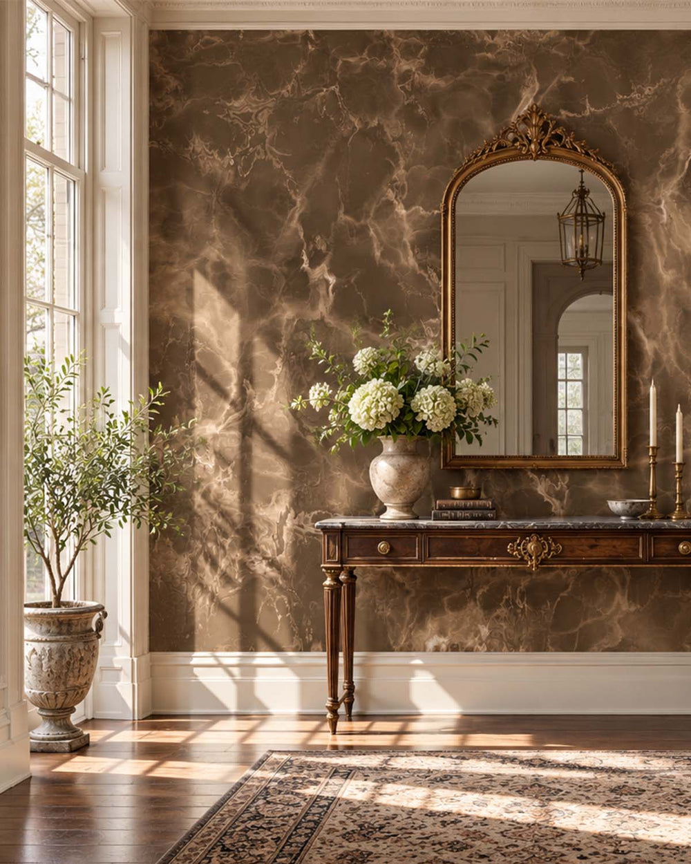 Harpy Brown Seamless Marble Residential Mural RM9317