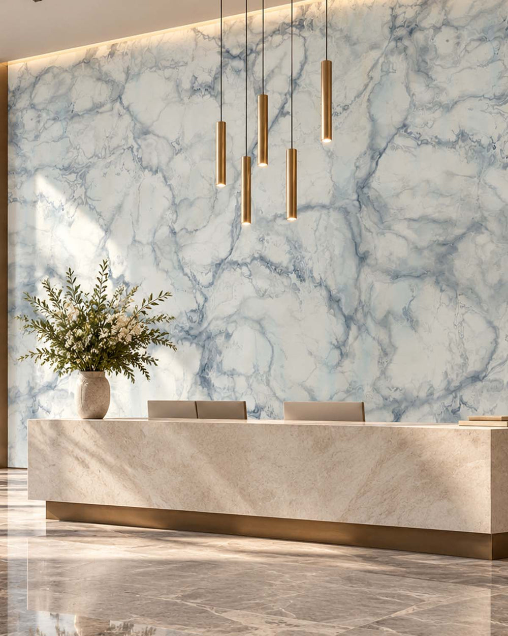 Silky Green Seamless Marble Residential Mural RM9318