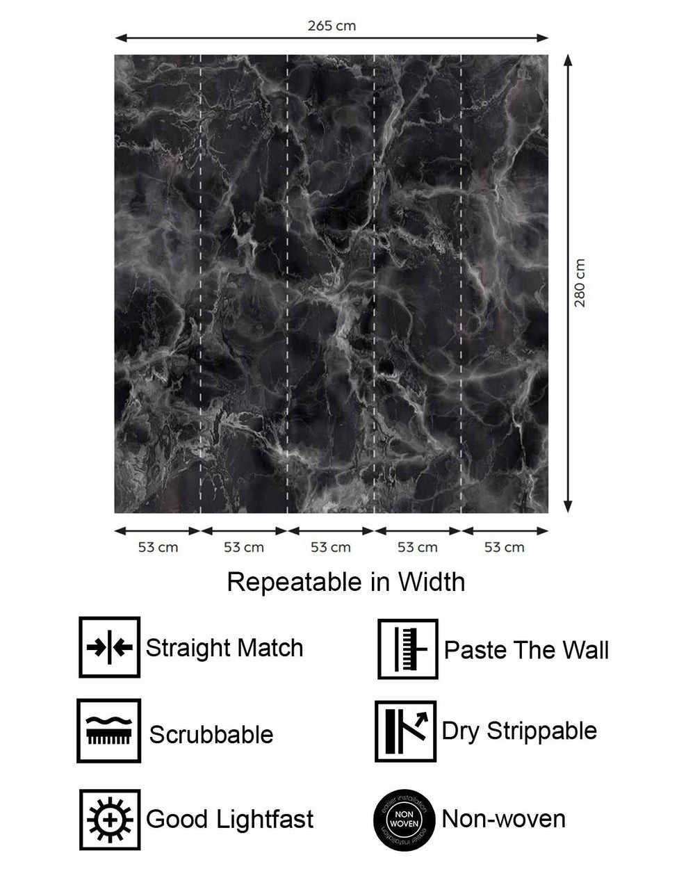 Bastille Seamless Marble Residential Mural RM9319