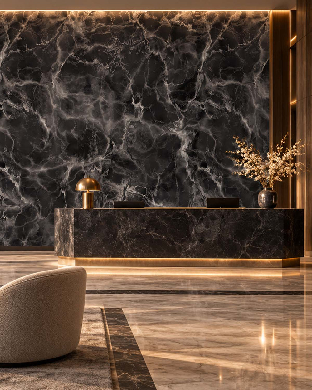 Bastille Seamless Marble Residential Mural RM9319