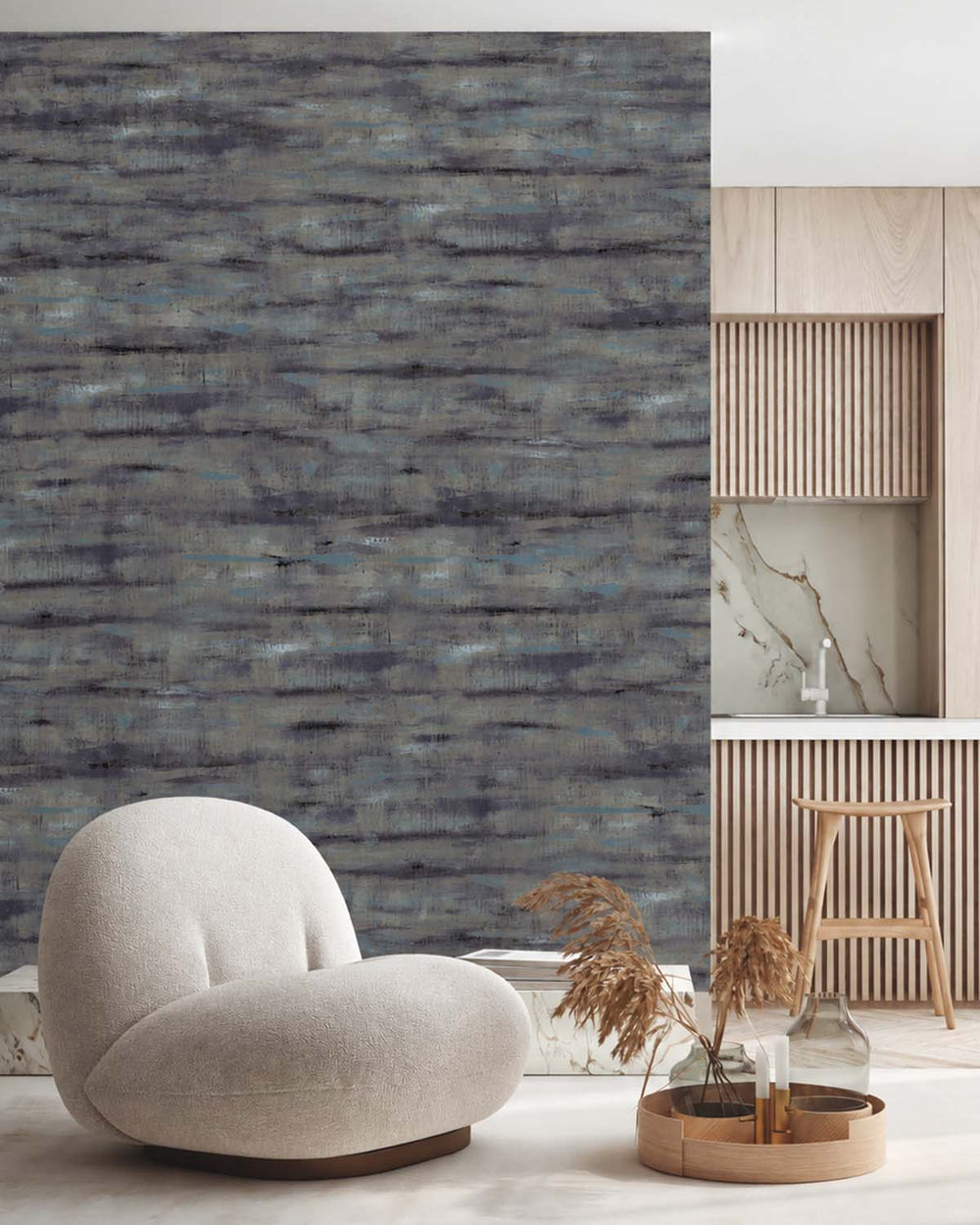 Blackish Grey Weathered Barn Wood Residential Mural RM9321