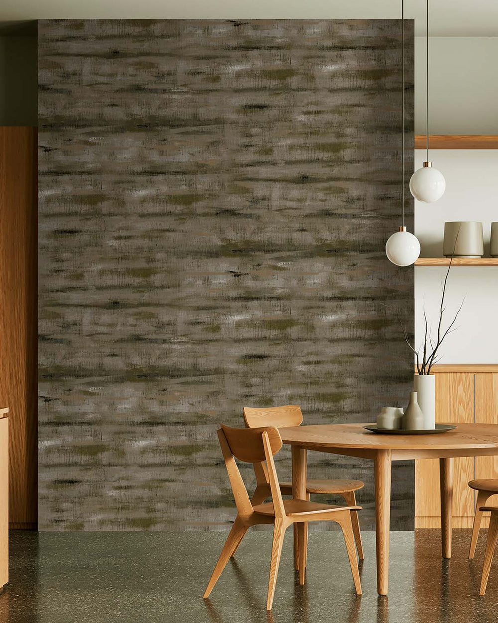 Dusky Green Weathered Barn Wood Residential Mural RM9322