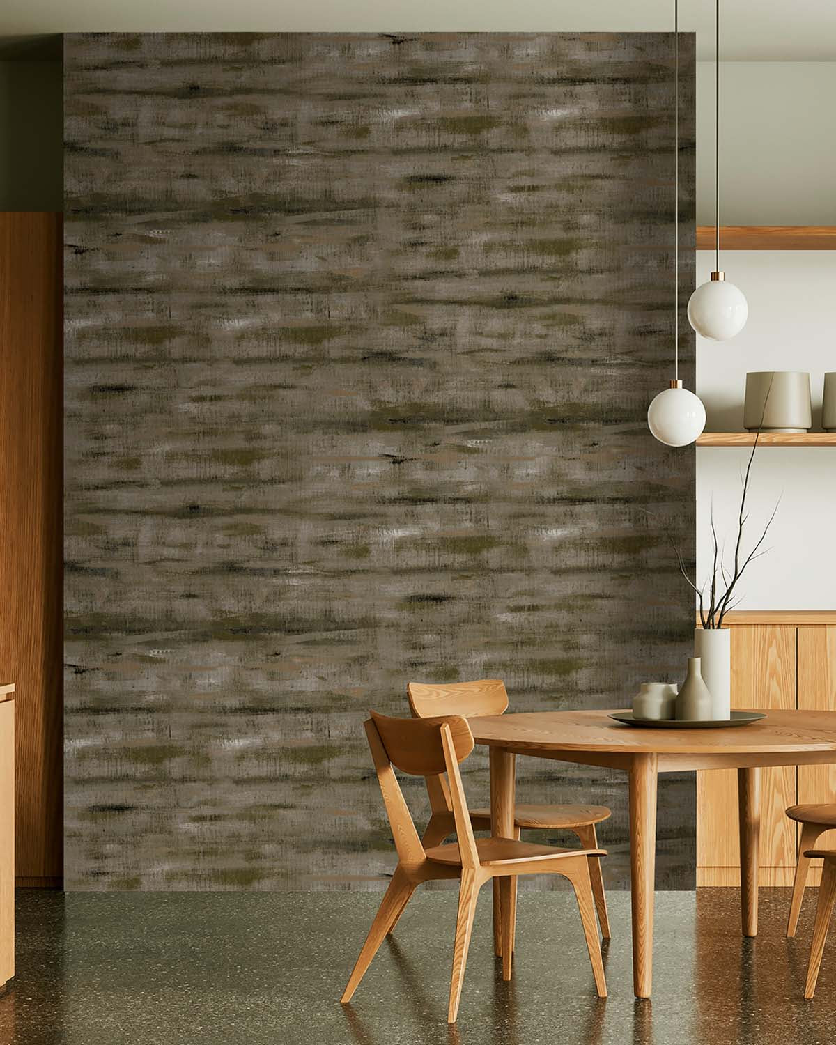 Dusky Green Weathered Barn Wood Wallpaper Panels RM9322