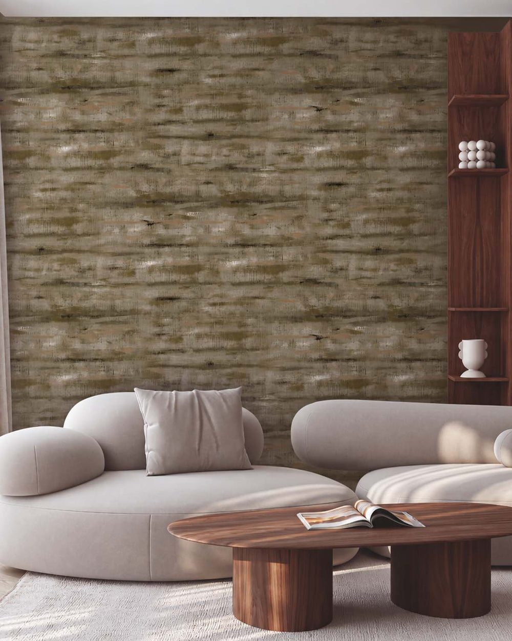 Dusky Green Weathered Barn Wood Residential Mural RM9322