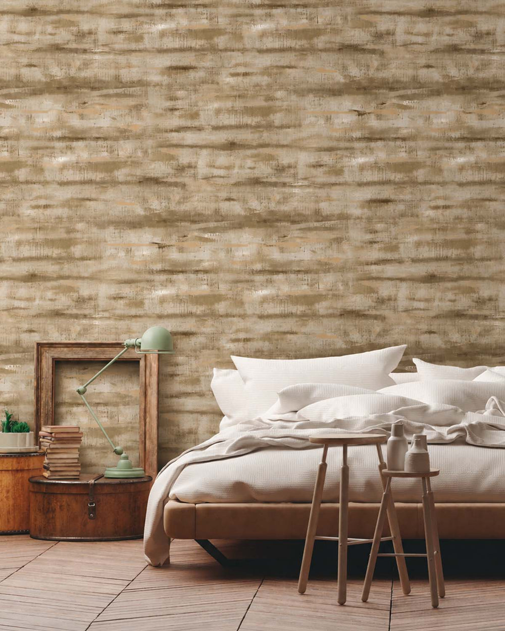 French Bistre Weathered Barn Wood Residential Mural RM9323
