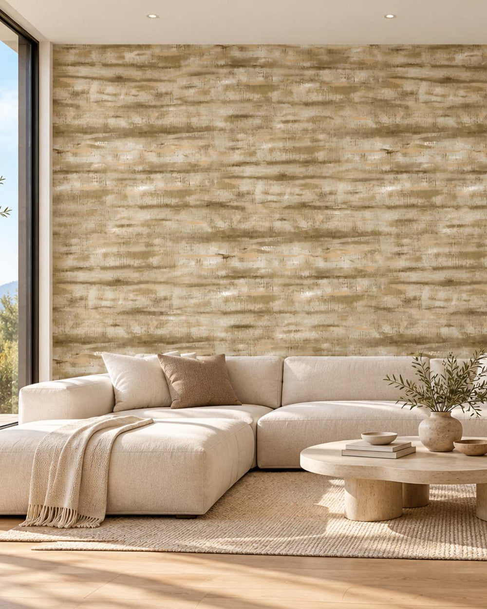 French Bistre Weathered Barn Wood Residential Mural RM9323