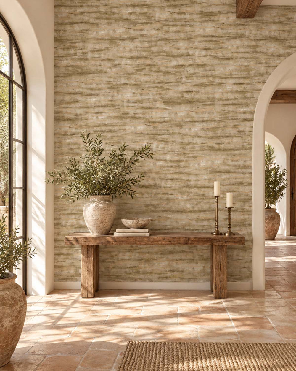 French Bistre Weathered Barn Wood Residential Mural RM9323