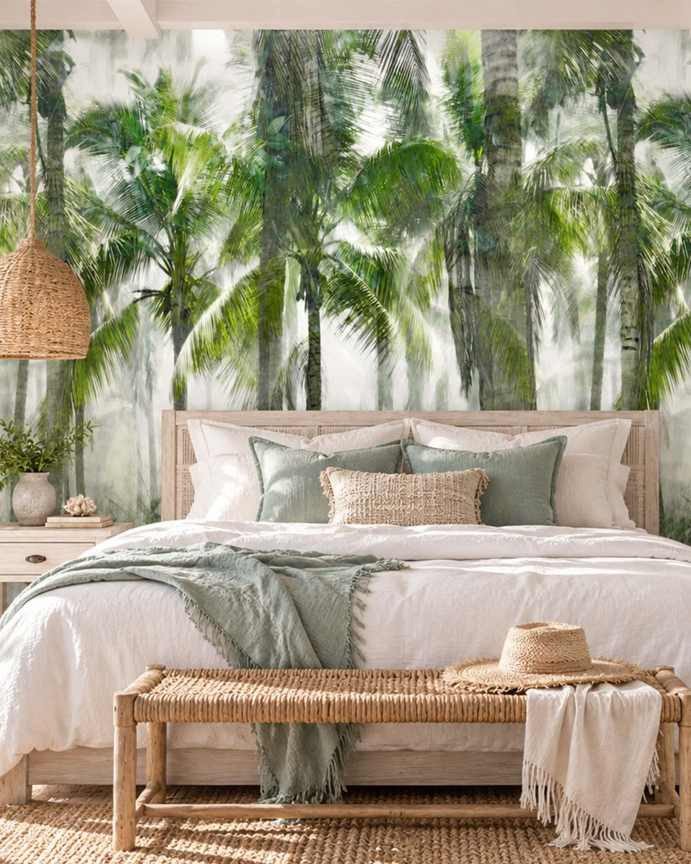 Hinterlands Green Misty Palm Grove Residential Mural RM9324