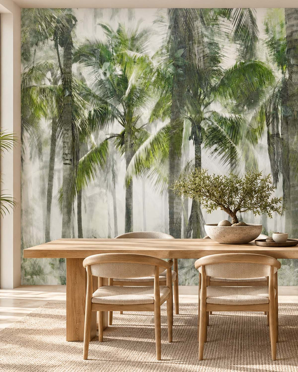 Hinterlands Green Misty Palm Grove Residential Mural RM9324