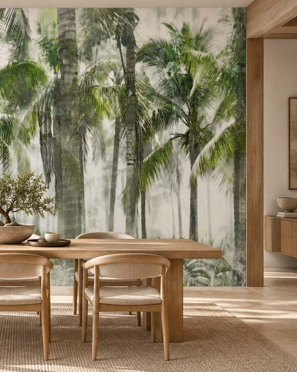 Hinterlands Green Misty Palm Grove Residential Mural RM9324